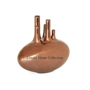 Juego de 3 jarrones de flores hechos en madera, decoración de mesa y hogar de aspecto Vintage bien pulido para bodas y suministros de centro de mesa de Hotel - Product Image 5