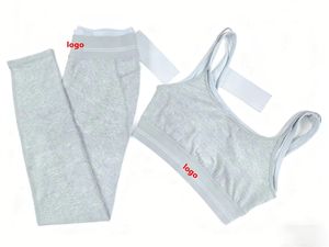 Vente en gros de leggings de <span class=keywords><strong>yoga</strong></span> et de pilates tendance, sans couture, côtelés, de haute qualité, ensemble de 2 pièces pour femmes - Product Image 3