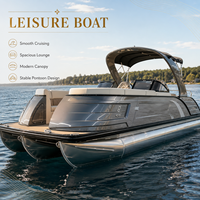 Bateau ponton de luxe Kinocean 27 pieds en aluminium pour la pêche et les sports nautiques avec moteur hors-bord 200 CV à vendre