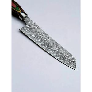 Cuchillo de Chef de Acero de Damasco de 13 Pulgadas Hecho a Mano por Ahmad Fabric con Funda de Cuero y Mango Hermoso Personalizable - Product Image 6