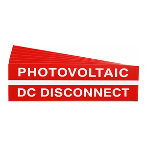 Étiquettes d'avertissement de déconnexion solaire DC pré-imprimées Brady, durables et autocollantes pour systèmes intérieurs et extérieurs - Product Image 1