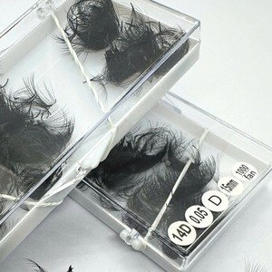 Extensions de cils 10D-20D, tiges étroites et pointues, bouquets lâches, noir mat, volume intense, cheveux synthétiques, cils faits à la main, vente en gros - Product Image 3