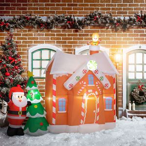 Casa di Pan di Zenzero Gonfiabile Gigante da 7 Piedi con Luci LED, Decorazioni Natalizie da Giardino per Interni ed Esterni, Divertimento Gonfiabile per le Feste - Product Image 2