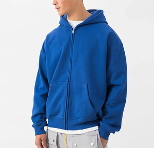 เสื้อฮู้ดซิปผู้ชายสีเทาอ่อน ทรงปกติ ผ้าฝ้ายเฟรนช์เทอร์รี่ สวมใส่สบายๆ สำหรับฤดูใบไม้ร่วง - Product Image 3