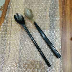 Nuevo Diseño, Servidor de Ensalada Hecho a Mano con Cuerno de Buey, Lujoso y Ecológico, Mango Largo, Artesanía, Multicolor, Utensilio de Cocina para Fiestas, el Mejor - Product Image 1