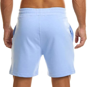 Pantalones Cortos Casuales Azul Cielo para Hombre, Cintura Elástica con Cordón, Suaves y Elásticos, para Gimnasio, Verano, con Bolsillos Laterales - Product Image 3