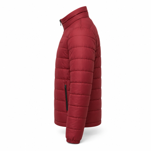 Veste synthétique rouge pour homme, col montant, fermeture éclair, coupe-vent, décontractée, hiver, polyester, synthétique, isolée - Product Image 2