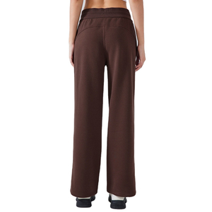Pantalon de survêtement évasé à jambes larges pour femmes, 100% coton, vêtements de sport, impression de logo personnalisée, fermeture à cordon, service OEM - Product Image 4