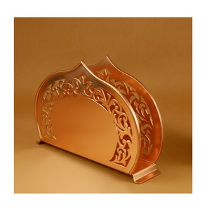 Porta Servilletas Moderno de Metal Dorado con Forma de Luna Creciente y Estrella, Decoración Creativa Islámica Musulmana para Mesa de Comedor, Eid, Ramadán - Product Image 3