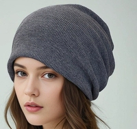 Bonnet tricoté à rayures unisexe doux et côtelé pour adultes, idéal pour l'hiver – Vente chaude en gros