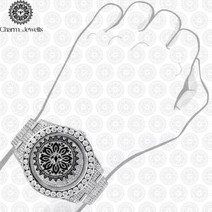 Reloj Charm Jewells de Lujo para Hombre, Caja de Acero Inoxidable, Esfera Analógica de 40 mm, Cierre Oculto con Botón, Cristal, Fecha Automática Mecánica - Product Image 3