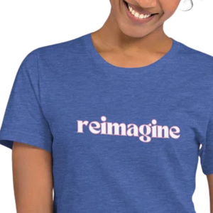 เสื้อยืดกราฟิกสีน้ำเงิน Reimagine พร้อมดีไซน์พิมพ์ตัวอักษรด้านหน้า เสื้อยืดแขนสั้นผ้าฝ้ายลำลอง เสื้อผ้าแฟชั่นสตรีทแวร์สำหรับผู้ชาย - Product Image 6