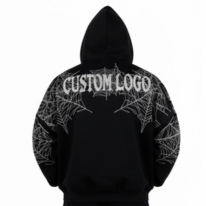 Sudadera con Capucha Personalizada ODM con Estampado Animal, Sudadera Negra Estilo Urbano, Tejido Grueso Ecológico, Tinte Liso, Nailon/Algodón - Product Image 3