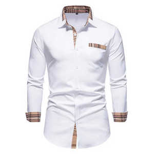 High Quality 100% Cotton Anti-Wrinkle Quick Dry Breathable Loose Grey Long Sleeve Men's Dress Flannel <b>Shirt</b> Custom Brand - Product Image 3