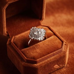 Marquise Cut Cluster Moissanite <b>Silver</b> <b>Statement</b> Engagement Wedding Anniversary <b>Ring</b> for Women Luxury Style Jewelry Gift - Product Image 5