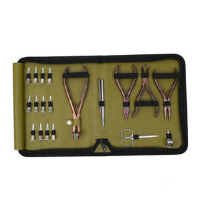 Hair Extension Installation Kit Metal Tools Green <b>Case</b> Professional Pliers Scissors <b>Needles</b> for Micro Link Application Tools Kit - Product Image 1