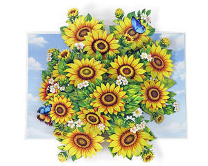 การ์ดอวยพรแบบป๊อปอัพลายดอกทานตะวันสุดหรู ทำด้วยกระดาษแฮนด์เมด - Product Image 2