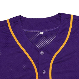 Camiseta de Béisbol de Malla Morado Real Vibrante con Franja Dorada, Uniforme Impresionante para Equipos Profesionales - Product Image 5