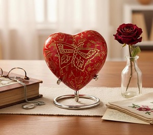 Whole Selling Pink & Blue <b>Heart</b> <b>Shaped</b> Cremation Adult Urn For Human Ashes Decorative Small Keepsake Urn With Sand & Free <b>Bag</b> - Product Image 4