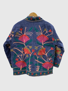 Hand Embroidered Floral Cotton Jacket Mandarin Collar Full Sleeve Plus Size Women'<b>s</b> Autumn Prairie Chic Style - Product Image 2