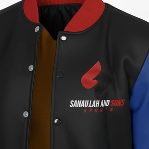 Chaqueta Bomber Personalizada, Estilo Vintage, Unisex, Mezcla de Viscosa/Poliéster, Casual, con Botones, Bloques de Color, Impermeable, Ligera, al por Mayor - Product Image 3