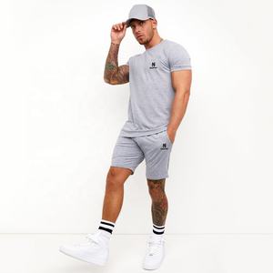 Vente en gros de vêtements de sport en coton ensemble de t-shirts Gym t-shirt et short 2 pièces survêtement grande taille hommes ensemble de t-shirts pour hommes - Product Image 1