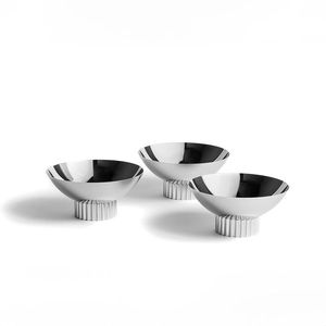 Hammered Silver Triple Bowl Serving Tray <b>Rustic</b> Hospitality Snack Presentation <b>Set</b> - Product Image 5