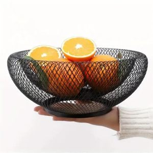 Metal Mesh Fruit Bowl Durable Iron <b>Wire</b> <b>Basket</b> <b>Black</b> Decorative Fruit Holder for Kitchen Dining Table Countertop Home Office - Product Image 4