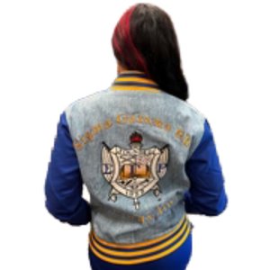 เสื้อแจ็คเก็ตยีนส์ Sigma Gamma Rho 1922 ปักลายเชนิลล์ เสื้อผ้าสตรีสำหรับชมรมนักศึกษากรีก คุณภาพพรีเมียม - Product Image 6