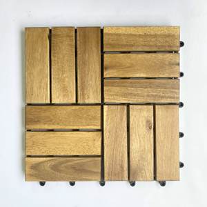 Dalles de terrasse en bois d'acacia antidérapantes, revêtement de sol en bois à emboîtement pour l'extérieur - Product Image 3