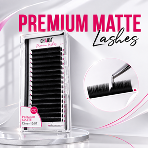 Pestañas Individuales Charmlash al por Mayor, Pestañas de Volumen de Cachemira Mate Premium, Caja de Empaque para Pestañas, Libres de Crueldad Animal, Negro Mate - Product Image 1