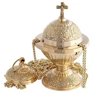 Brass Thurible With Chains Hanging Thurible <b>For</b> Religious Craft Church Supplies Incense <b>Burner</b> - Product Image 5