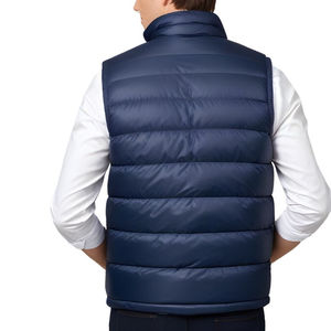 Custom Logo Breathable Waterproof Reversible <b>Men's</b> Autumn Casual Puffer Jacket Canvas Fabric Lightweight Sleeveless Outerwear - Product Image 3