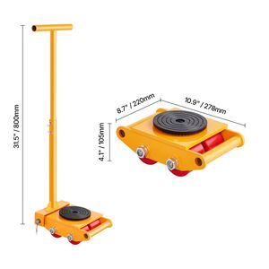 Carrello per Macchinari 6T con Capacità di 13228 Libbre, Rotazione a 360 Gradi, per Movimentazione di Attrezzature da Costruzione - Product Image 2