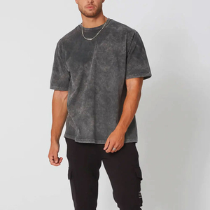 T-shirt pour homme de qualité supérieure, facile à porter, respirant, léger, écologique, effet délavé, avec toile - Product Image 1
