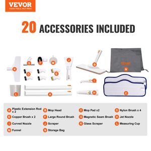 Per uso domestico pulitore a vapore portatile da 45 once serbatoio da 20 accessori per la pulizia profonda del cavo di alimentazione da 16,4 piedi per pavimenti, - Product Image 2