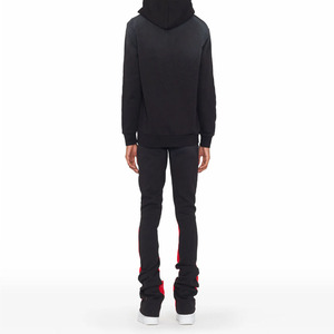 Custom Men's Black Hoodie And Stacked Jeans <b>Set</b> Premium Streetwear <b>Paint</b> Splash Design Casual Fashion Tracksuit OEM ODM - Product Image 2