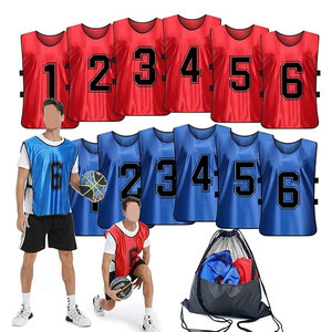 เสื้อกีฬาแบบมีหมายเลขสำหรับฝึกซ้อม ฟุตบอล บาสเกตบอล เสื้อเบอร์หมายเลขสำหรับเยาวชนและผู้ใหญ่ สำหรับการฝึกซ้อมทีม แบบตาข่าย - Product Image 1