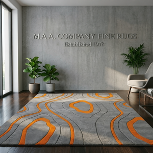 Juego de Alfombras Abstractas de Lana/Seda Hechas a Mano por MAA&company - Diseño Moderno y Colorido, Antideslizante, Ecológico, con Base de Yute para Oración y Picnic - Product Image 2