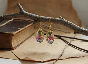 Oval Pressed Flower <b>Earrings</b> Real Floral Resin Original Handmade Botanical <b>Earrings</b> By HWC - Product Image 4