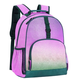 Purple Glitter <b>Backpack</b> with Mesh Side Pocket 30-40L Capacity 600D Material for Sports and School Use - Product Image 3