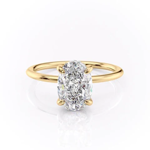 Iced Jewelz 3.25 Carat Oval Cut <b>Ring</b> 14K yellow Gold Gold Plated for her IGI engagement <b>ring</b> wedding <b>ring</b> - Product Image 1