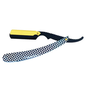 Navaja de Barbero Profesional con Mango de Acero Inoxidable para Afeitado Masculino, Negra y Dorada, con Cuchilla Recta Intercambiable para Rostro y Cuerpo - Product Image 5
