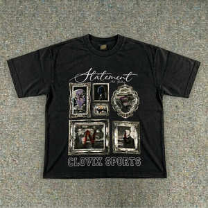 เสื้อยืดสตรีทแวร์สีน้ำตาลสำหรับผู้ชายแบบสั่งทำพิเศษ พร้อมงานพิมพ์ดิจิทัลความละเอียดสูงลายภาพศิลปะ และผ้าฝ้ายคุณภาพระดับมืออาชีพ - Product Image 3