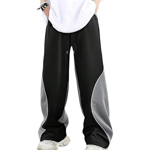 Men Oversized Track Pants Streetwear Color Block Wide Leg Loose Baggy Trousers Casual Jogger Sportswear Pants - Product Image 5