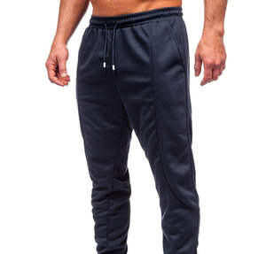 Vente en gros OEM – Pantalon de jogging homme léger en tissu peigné, coupe droite, décontracté, pour entraînement sportif, taille haute, séchage rapide, avec cordon de serrage et plis sur le devant, idéal pour l'hiver - Product Image 3