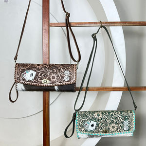 Nuevo bolso de mano de cuero de vaca de alta calidad al por mayor, bolso de hombro tipo bandolera occidental, bolso de mano para mujer - Product Image 4