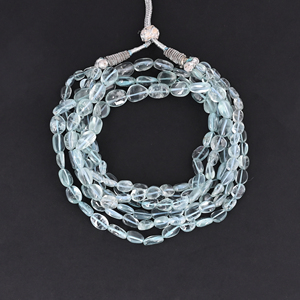 Collier statement luxueux multi-couches en pierres naturelles d'aquamarine, fait main, bijoux unisexes - Product Image 5
