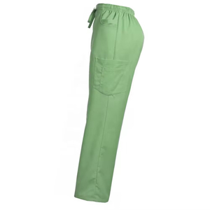 Latest Stylish Solid Color <b>Scrub</b> <b>Set</b> Collarless Short Sleeve Regular Fit Medical Nursing Uniforms <b>Scrubs</b> Uniforms <b>Sets</b> - Product Image 2
