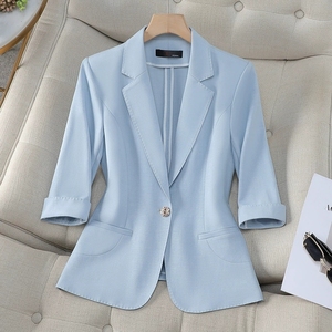 Milienz Sport Apparel Spring/Summer Women's Notched Collar Full Sleeve Spandex/Polyester Breathable Office <b>Suit</b> Jacket - Product Image 1